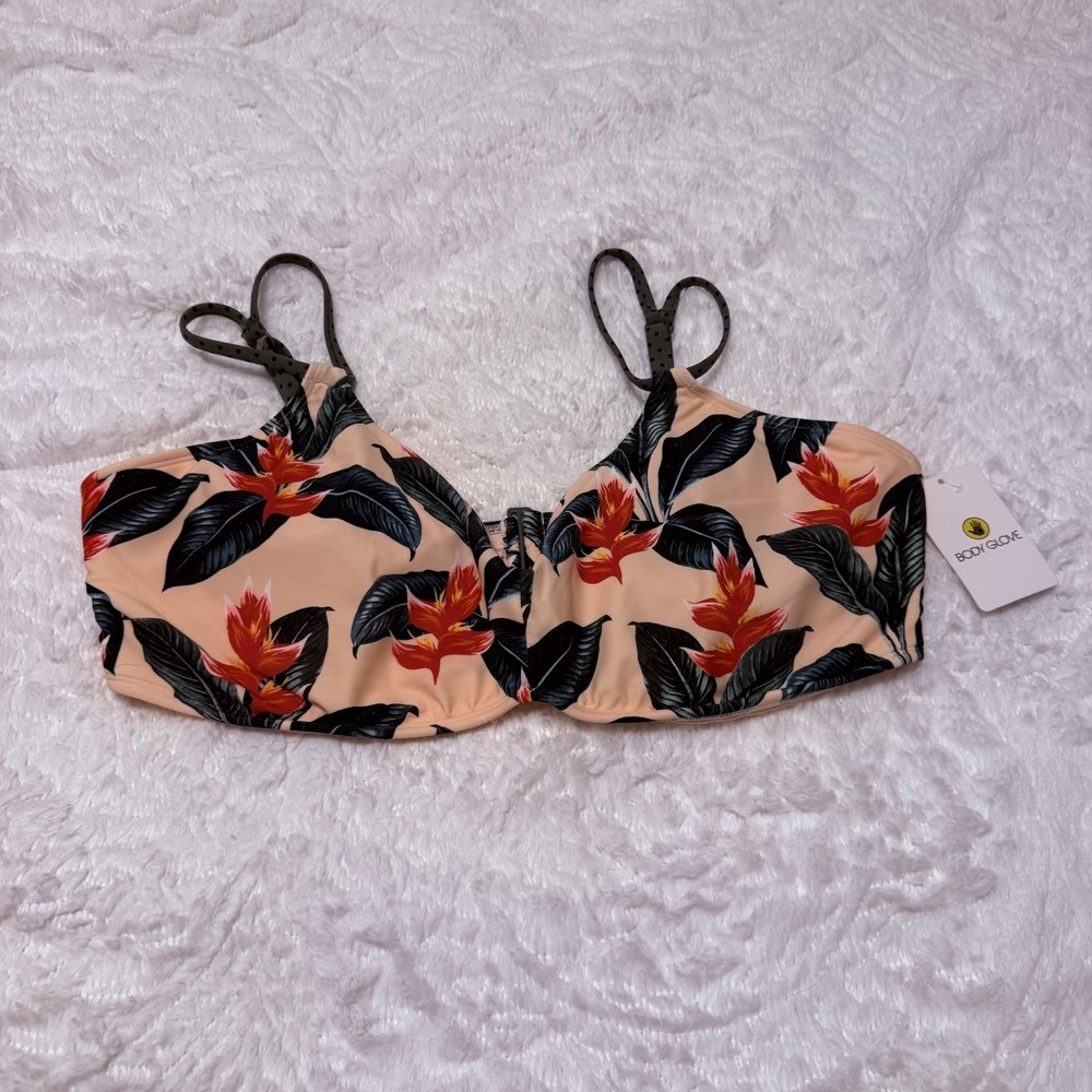 Body Glove Swimsuit Size 3X Floral Peach Two Piece Bikini Set New With Tag - Picture 9 of 9